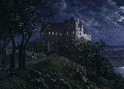 Burg Scharfenberg at Night Ernst Oppler